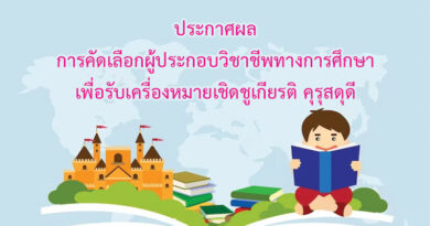ประกาศผลการคัดเลือกผู้ประกอบวิชาชีพทางการศึกษาเพื่อรับเครื่องหมายเชิดชูเกียรติ คุรุสดุดี